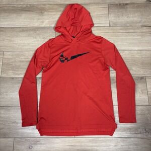 Nike Dri-Fit Red Activewear Long Sleeve Hoodie‎ Pullover Shirt, Youth Size XL